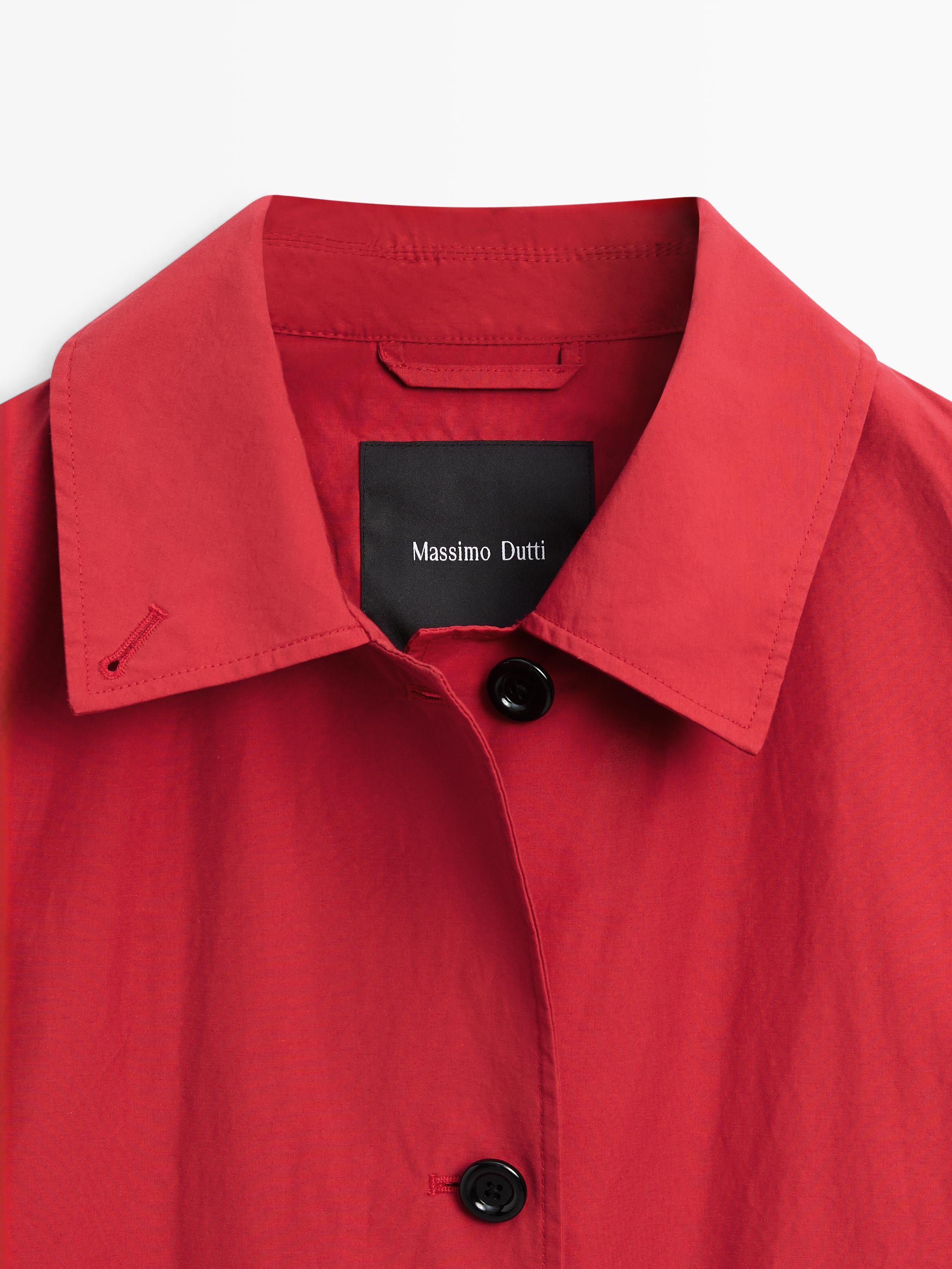 Technical cotton trench coat